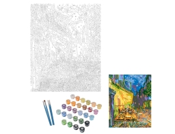Seurat  Σετ Ζωγραφικής με αριθμούς Terrasse de café le soir με διαστάσεις 40x50cm - Περιλαμβάνονται χρώματα και πινέλα