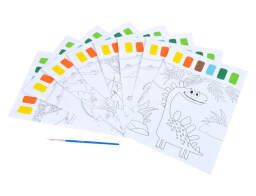 Colorem  Σετ Μαγικής Ζωγραφικής Δεινόσαυροι με διαστάσεις 21x28.5cm - Περιλαμβάνονται πινέλο και χρώματα - Ηλικίες 6 ετών και άνω - 8 τεμάχια