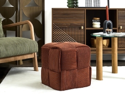 Σκαμπό Πουφ Scott Home Deco Factory με διαστάσεις 36x36x38cm - Terracotta