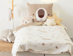 Atmosphera  Σετ Μονή Παπλωματοθήκη & Μαξιλαροθήκη Bear 2 όψεων, από βαμβάκι 57TC, με διαστάσεις 140x200cm