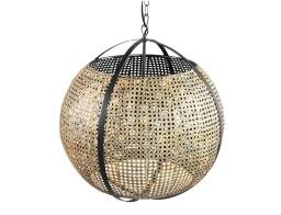 PTMD Luxury Living Φωτιστικό Οροφής Bayu  Μονόφωτο, με λαμπτήρα E27 και διαστάσεις 50x50x55cm - Black/Beige