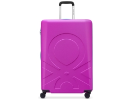 Βαλίτσα Delsey Paris x Benetton με χωρητικότητα 104L, τηλεσκοπικό χερούλι, κλείδωμα ασφαλείας, 4 ροδάκια και διαστάσεις 50x32x76cm - Pink