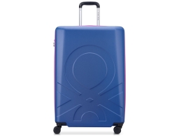 Βαλίτσα Delsey Paris x Benetton με χωρητικότητα 104L, τηλεσκοπικό χερούλι, κλείδωμα ασφαλείας, 4 ροδάκια και διαστάσεις 50x32x76cm - Blue