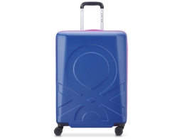 Βαλίτσα Delsey Paris x Benetton με χωρητικότητα 71L, τηλεσκοπικό χερούλι, κλείδωμα ασφαλείας, 4 ροδάκια και διαστάσεις 45x28x66cm - Blue