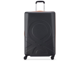 Βαλίτσα Delsey Paris x Benetton με χωρητικότητα 104L, τηλεσκοπικό χερούλι, κλείδωμα ασφαλείας, 4 ροδάκια και διαστάσεις 50x32x76cm - Black