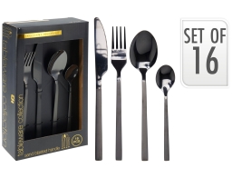 Σετ Μαχαιροπίρουνα Excellent Houseware από ανοξείδωτο ατσάλι - Μαύρο - 16 τεμάχια