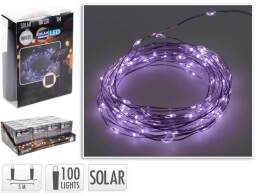Deco 100 Ηλιακά Φωτάκια MicroLED - 5 Μέτρα + 2 Μέτρα σύνδεσης, Ασημί συρμάτινο καλώδιο - Ψυχρό Λευκό