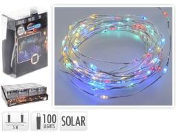 Deco 100 Ηλιακά Φωτάκια MicroLED - 5 Μέτρα + 2 Μέτρα σύνδεσης, Ασημί συρμάτινο καλώδιο - Πολύχρωμο