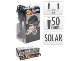 50 Ηλιακά Φωτάκια LED - 5 Μέτρα + 2 Μέτρα σύνδεσης, Κανονική Διάταξη, Πράσινο καλώδιο PVC - Θερμό Λευκό