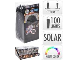 100 Ηλιακά Φωτάκια LED - 10 Μέτρα + 2 Μέτρα σύνδεσης, Κανονική Διάταξη, Πράσινο καλώδιο PVC - Πολύχρωμο