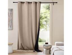 Douceur d'intérieur  Θερμομονωτική Κουρτίνα Υψηλής Σκίασης Madison με τρουκς και διαστάσεις 140x260cm - Noisette