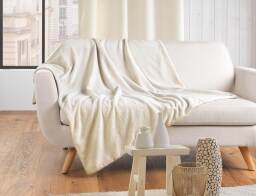 Douceur d'intérieur Κουβέρτα Wooly  επένδυση fleece και διαστάσεις 125x150cm - White