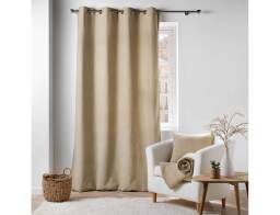 Douceur d'intérieur Κουρτίνα Υψηλής Σκίασης Wooly  με τρουκς και διαστάσεις 140x240cm - Beige