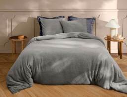 Douceur d'intérieur  Σετ Υπέρδιπλη Παπλωματοθήκη & 2 Μαξιλαροθήκες Helena από πολυεστέρα, με διαστάσεις 220x240cm - Anthracite