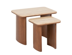 Atmosphera Σετ Τραπεζάκια Σαλονιού 2 Tεμάχια Jivan 60x40x52cm και 38.5x30.5x47cm