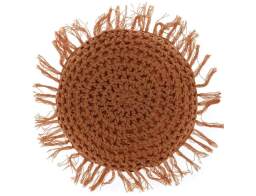 Unique Living Διακοσμητικό Μαξιλάρι Tufo  με πλεκτό σχέδιο, κρόσσια και διαστάσεις 45x45cm - Light Brown