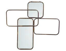 PTMD Luxury Living Διακοσμητικός Καθρέπτης Τοίχου Feron 84x3.5x77cm