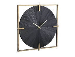 PTMD Luxury Living Ρολόι Τοίχου Αναλογικό Oxxo 53x5x53cm Χρυσό Μαύρο