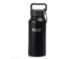 Μπουκάλι Θερμός Stein Healthy Human με χωρητικότητα 473ml και διατήρηση θερμοκρασίας 12h ζεστό / 24h κρύο - Pure Black