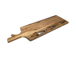 Πλατώ σερβιρίσματος τυριών Home Deco Factory με 3 μαχαίρια τυριού και διαστάσεις 65x20x1.5cm