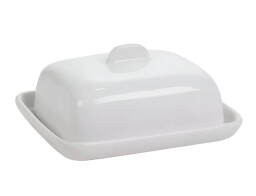 Δοχείο βουτύρου Excellent Houseware από πορσελάνη, με καπάκι και διαστάσεις 9.3x7.5x5cm - White