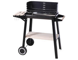 THE NETHERLANDS Ψησταριά BBQ κάρβουνου με ρόδες, ράφι αποθήκευσης και διαστάσεις 83x45.5x86.5cm