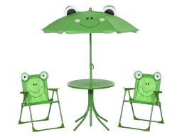 THE NETHERLANDS Παιδικό Σετ Κήπου & Βεράντας Frog με Τραπέζι Bistro, Ομπρέλα και 2 Καρέκλες - Μέταλλο - Green