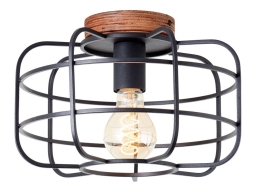 Brilliant  Φωτιστικό Οροφής Gwen Μονόφωτο, με λαμπτήρα E27 και διαστάσεις 30x30x19.8cm - Μαύρο