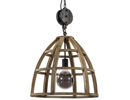 Brilliant  Φωτιστικό Οροφής Matrix Μονόφωτο, με λαμπτήρα E27 και διαστάσεις 34x34x143cm - Απόχρωση Ξύλου