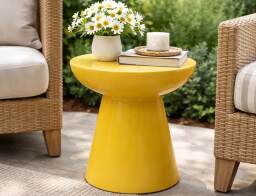 Lesli Living Τραπεζάκι Bοηθητικό Vei με διαστάσεις 40x40cm - MgO - Yellow