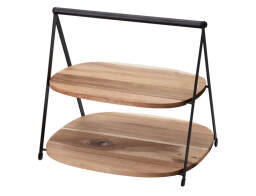 Excellent Houseware Εταζέρα με 2 επίπεδα και διαστάσεις 27x25x25cm - Απόχρωση Ξύλου