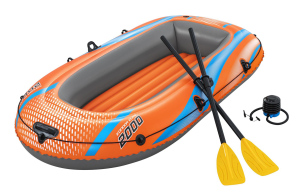 BESTWAY φουσκωτή βάρκα 61141 με κουπιά & τρόμπα 196x106cm πορτοκαλί