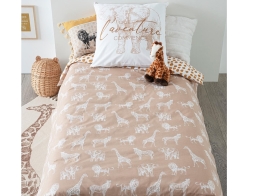 Atmosphera  Σετ Μονή Παπλωματοθήκη & Μαξιλαροθήκη Savane 2 όψεων, από βαμβάκι, με διαστάσεις 140x200cm