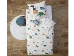 Atmosphera  Σετ Μονή Παπλωματοθήκη & Μαξιλαροθήκη Dino 2 όψεων, από βαμβάκι 57TC, με διαστάσεις 140x200cm