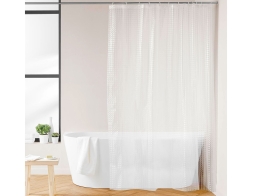 Douceur d'intérieur Κουρτίνα Μπάνιου με κρίκους 3D Cube  με διαστάσεις 180x200cm - White