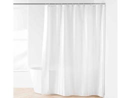 Douceur d'intérieur  Κουρτίνα Μπάνιου με κρίκους Satina με διαστάσεις 180x200cm - Λευκό