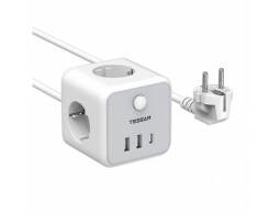 Tessan  Πολύπριζο 6-σε-1 Powercube Strip (TS-301-C) - 3xSchuko, 2xUSB, Type-C, καλώδιο 2m