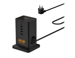 Tessan  Πολύπριζο 8-σε-1 GaN Power Strip (TS-FS02DE00) - 2xSchuko, 4xUSB, 2xType-C, καλώδιο 2m - Μαύρο