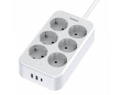 Πολύπριζο Tessan 9-σε-1 Power Strip (TS-PS02DE00) - 6xSchuko, 2xUSB, Type-C, καλώδιο 2m