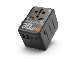 Universal Travel Tessan Φορτιστής (TS-WTA02) με 2x Θύρες USB-A και 3x Θύρες USB-C 35W - Black