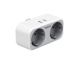 Πολύπριζο Τοίχου Tessan 4 σε 1 (TS-WS02DE01) - 2x Schuko, 1x USB- Α, 1x USB-C - White