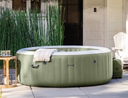 Intex Φουσκωτό Τζακούζι PureSpa 6 Aτόμων 1098lt 216x216x71cm Olive Green