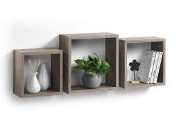 Σετ Ράφια Τοίχου Cubes Homea - Oak - 3 τεμάχια
