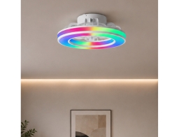 Brilliant  Ανεμιστήρας Οροφής Mondello G80915/05 με φωτισμό LED RGB, τηλεχειριστήριο, διάμετρο 41.5cm και ισχύ 26W - Λευκό