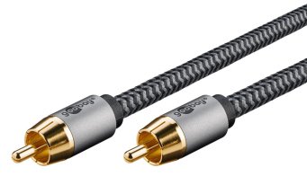GOOBAY καλώδιο ήχου RCA σε RCA 65296 2m μαύρο/ασημί