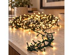 750 Φωτάκια LED - 15 Μέτρα + 3 Μέτρα σύνδεσης, Πυκνή Διάταξη, 10% Flash, Πράσινο καλώδιο -'Εξτρα θερμό λευκό