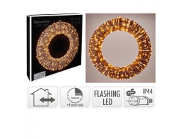 Στεφάνι με 500 φωτάκια MicroLED - 5 Μέτρα σύνδεσης, με χρονοδιακόπτη και κανονική διάταξη - Εξτρα θερμό λευκό