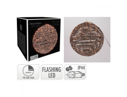 Κρεμαστή διακοσμητική μπάλα με 300 φωτάκια LED - 5 Μέτρα σύνδεσης , Kανονική Διάταξη - Έξτρα Θερμό Λευκό