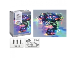 120 Φωτάκια LED - 8,93 Μέτρα + 3 Μέτρα σύνδεσης, Κανονική Διάταξη, Πράσινο καλώδιο PVC - Πολύχρωμο