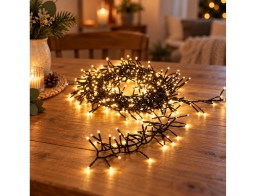 960 Φωτάκια LED - 12.4 Μέτρα + 3 Μέτρα σύνδεσης, Πυκνή Διάταξη, με 8 προγράμματα, Μαύρο καλώδιο PVC - Θερμό λευκό